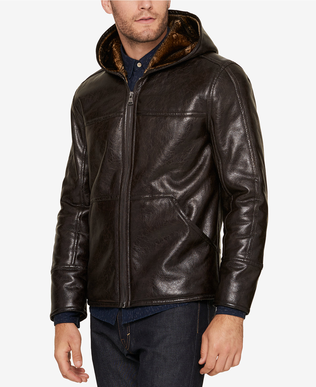 Mens faux leather jackets uk