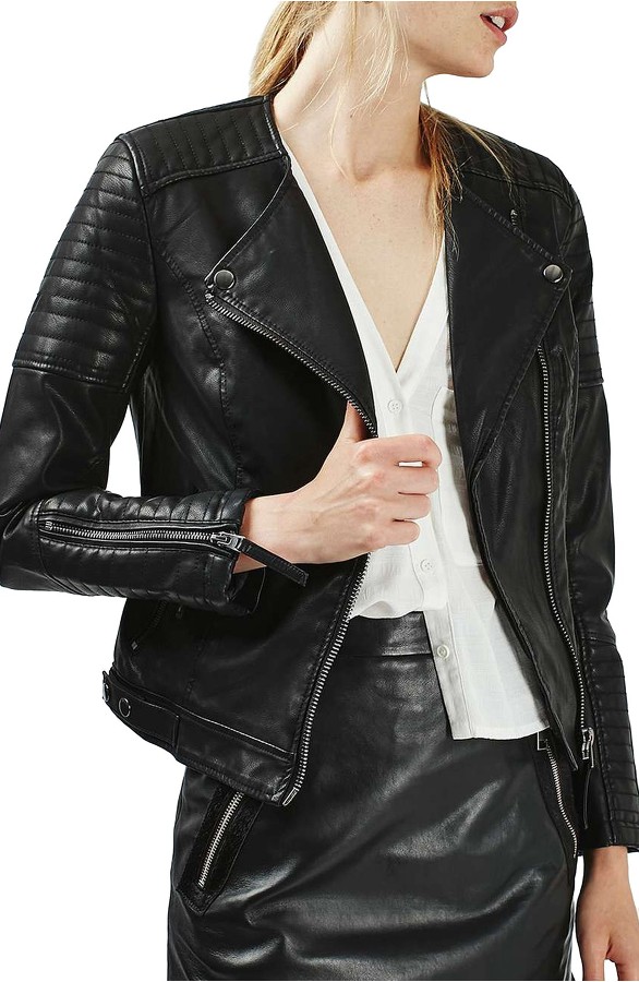Black Motorcycle Leather Jacket For Womens | Motorcycle Leather Jacket