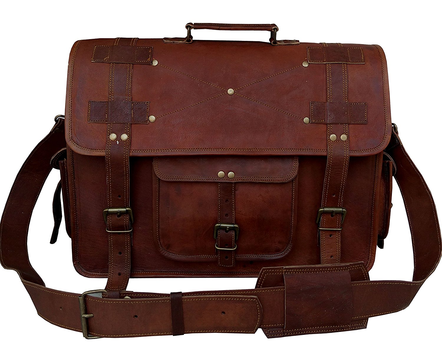 NEW Business Men&#39;s Leather Messenger Briefcase Bag Crossbody Shoulder Laptop Bag - Jeedad