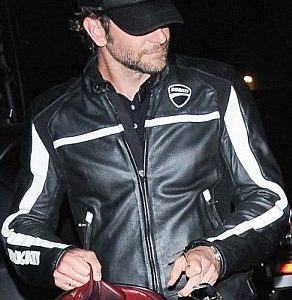 Bradley Cooper Dines Biker Leather Jacket