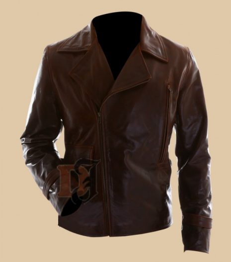 Distressed Motorcycle Leather Jacket