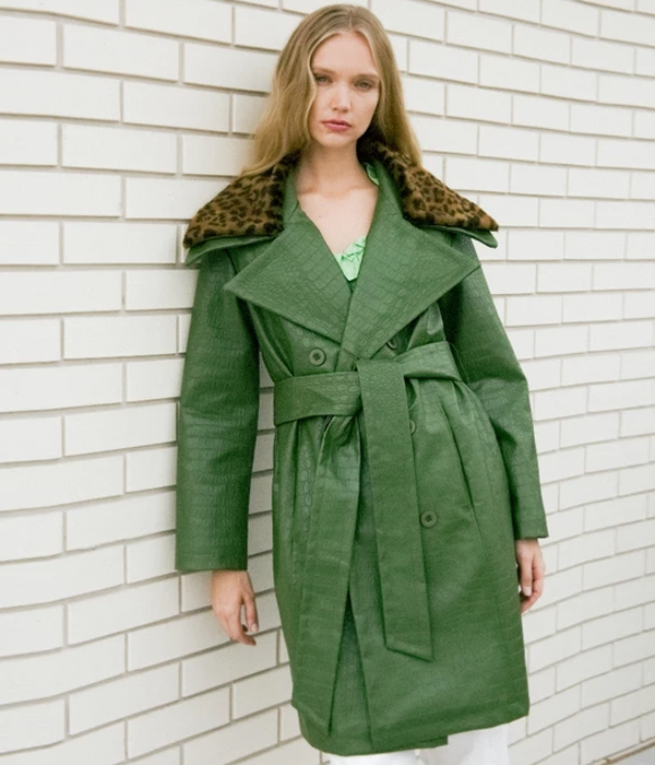 Green Wool Coats for Women