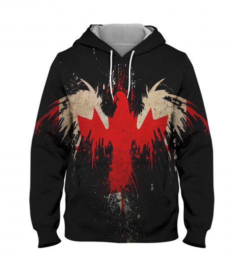 Canada Flag Eagle Hoodie – 3D Printed Pullover Hoodie