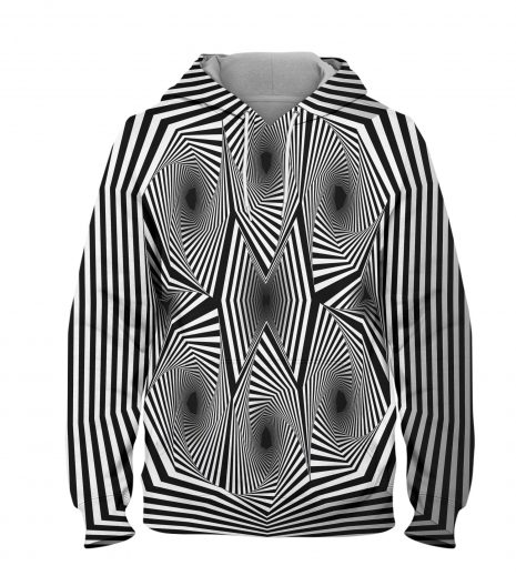 Graphic Illusion Black White Hoodie – 3D Printed Pullover Hoodie